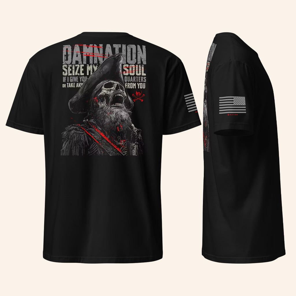1 Nation Design Merch Damnation T-Shirt American Flag Shirt Gifts For Dad - Thriftgiftshop