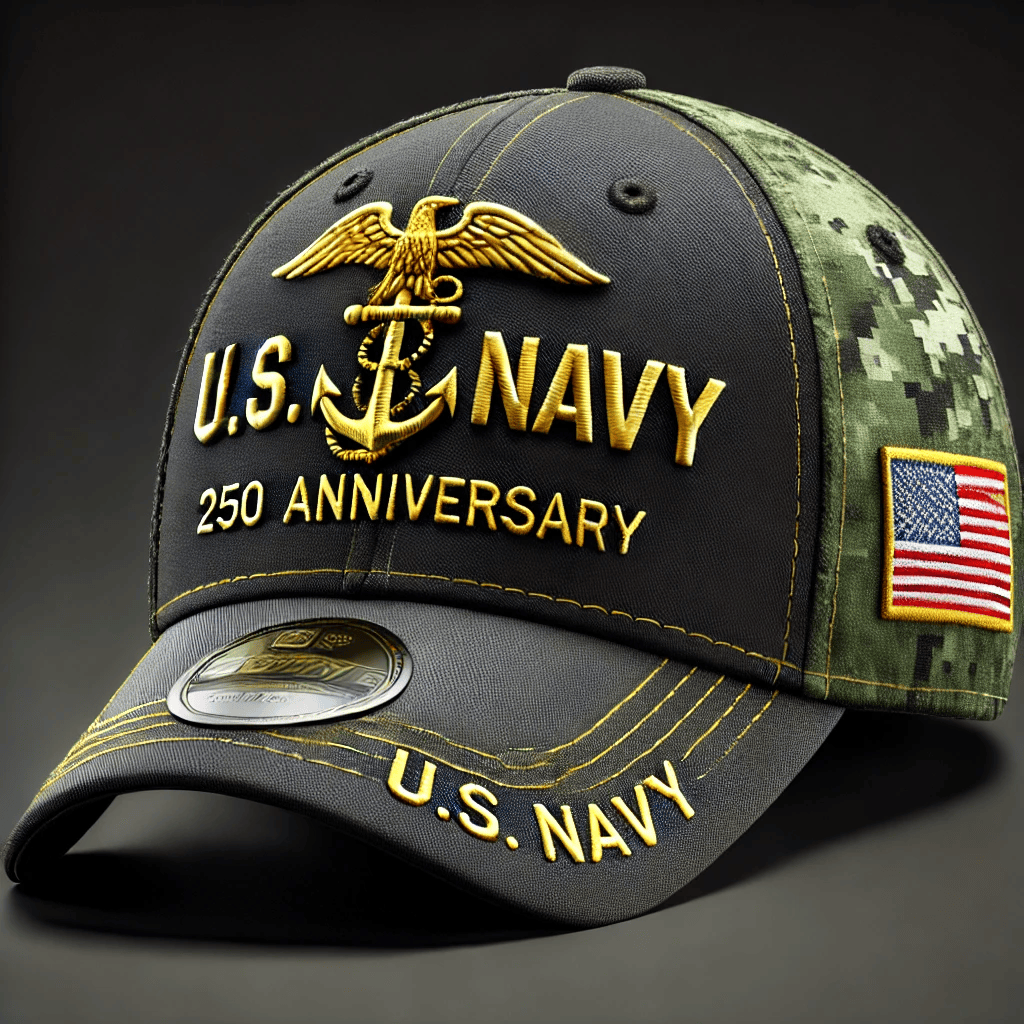 US NAVY 250th Anniversary Hat 3D Cap, Unique Gift for Men