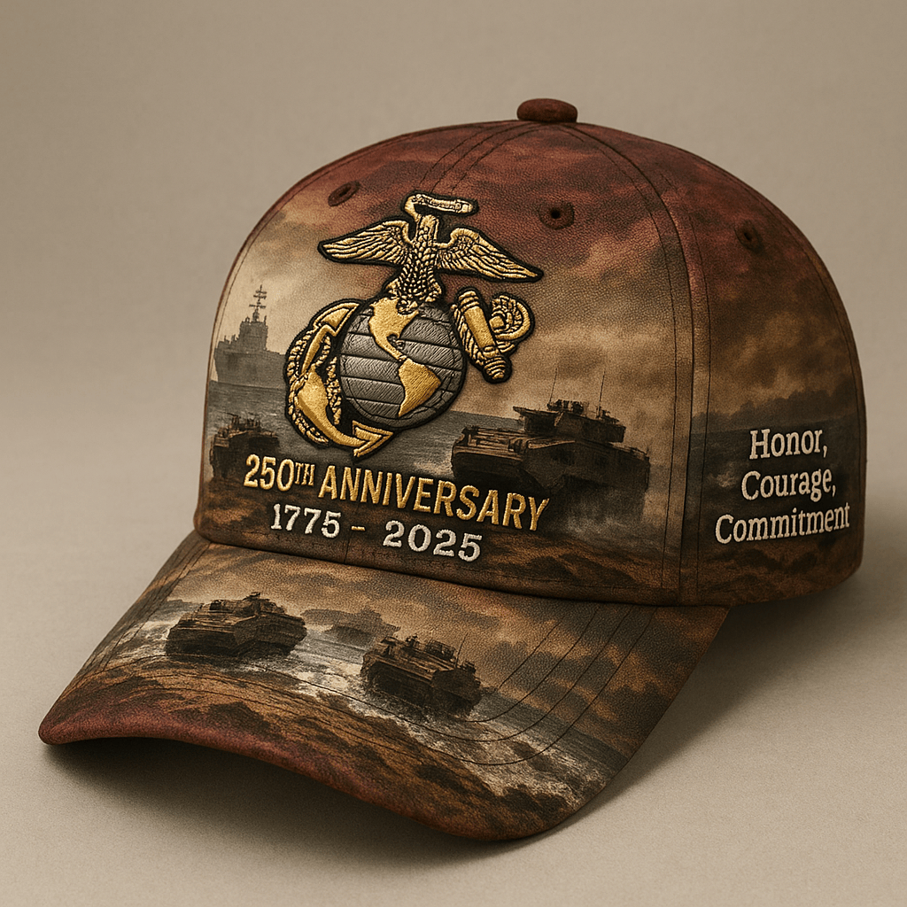 USMC Amphibious Legacy 250th Anniversary Hat, Embroidered Cap, 3D Cap, Gift idea For Men & Women