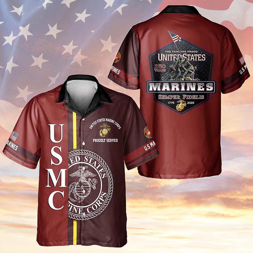 250 Years Of Marine Corps Hawaiian Shirt USMC Apparel Gift For Marines