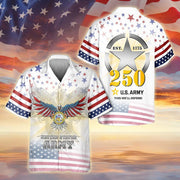 Army 250 Years Hawaiian Shirt Military Appreciation Proud To Serve Veteran Support Gift
