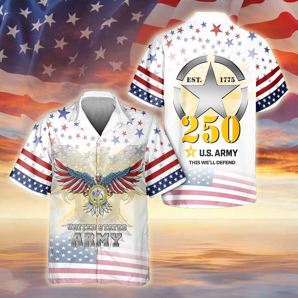 Army 250 Years Hawaiian Shirt Military Appreciation Proud To Serve Veteran Support Gift