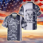 US Navy 250th Birthday Celebration Hawaiian Shirt 250 Years Of Service Gift Camo Shirt
