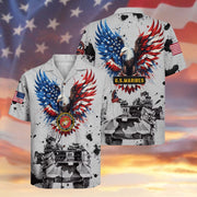 Eagle USMC Veteran 250 Years Anniversary Hawaiian Shirt Tank USA Flag Aloha Shirt Military Gifts