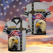 Eagle USMC Veteran 250 Years Anniversary Hawaiian Shirt USA Flag Aloha Shirt Military Gifts