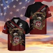 Eagle USMC Veteran Hawaiian Shirt 250 Years Honor Courage Commitment Patriotic Shirt Gifts