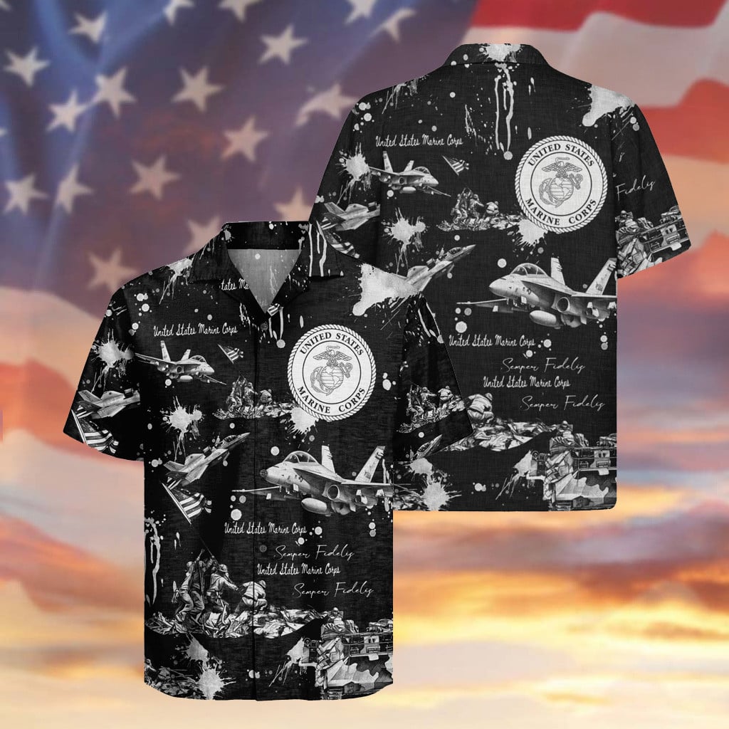 US Marine Corps 250 Years Anniversary Hawaiian Shirt Proud Apparel Veteran Gift Ideas