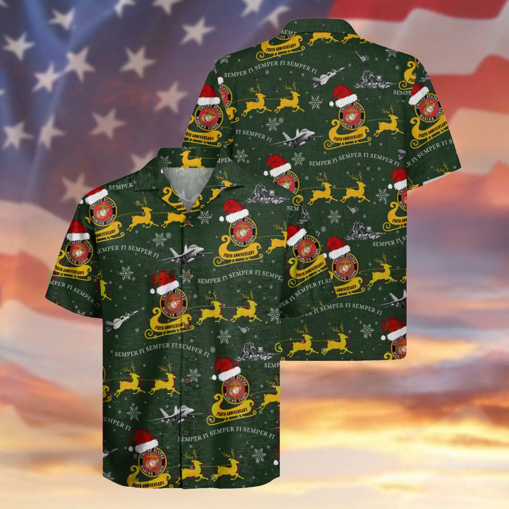 US Marines 250 Years Anniversary Hawaiian Shirt Semper Fi Proud Apparel Christmas Gift Ideas