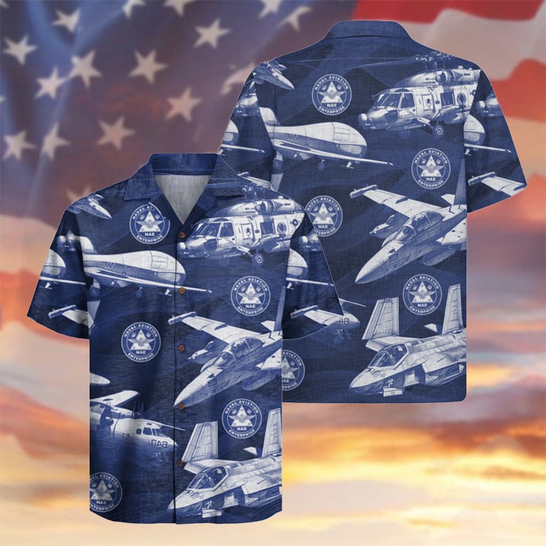 US Naval Aviation Enterprise Hawaiian Shirt 250 Years Anniversary Patriotic Clothing Gifts