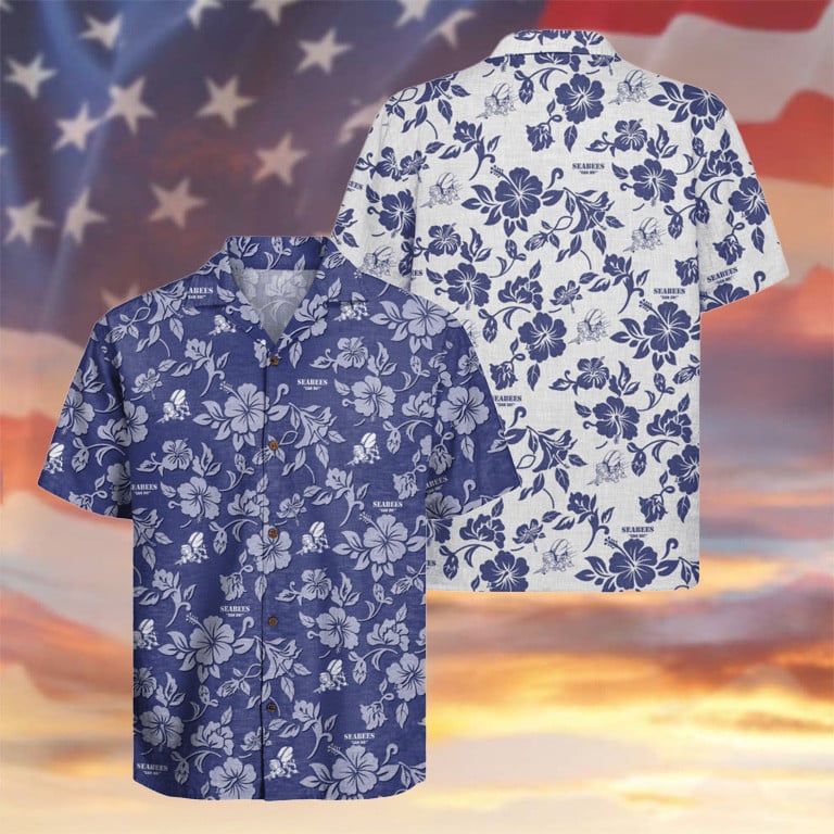 US Navy Seabees Hawaiian Shirt 250 Years Anniversary Tropical Apparel Patriotic Gifts