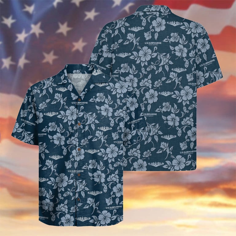 US Navy Submarine Hawaiian Shirt 250 Years Hibiscus Tropical Merch Gifts For Navy Sailors