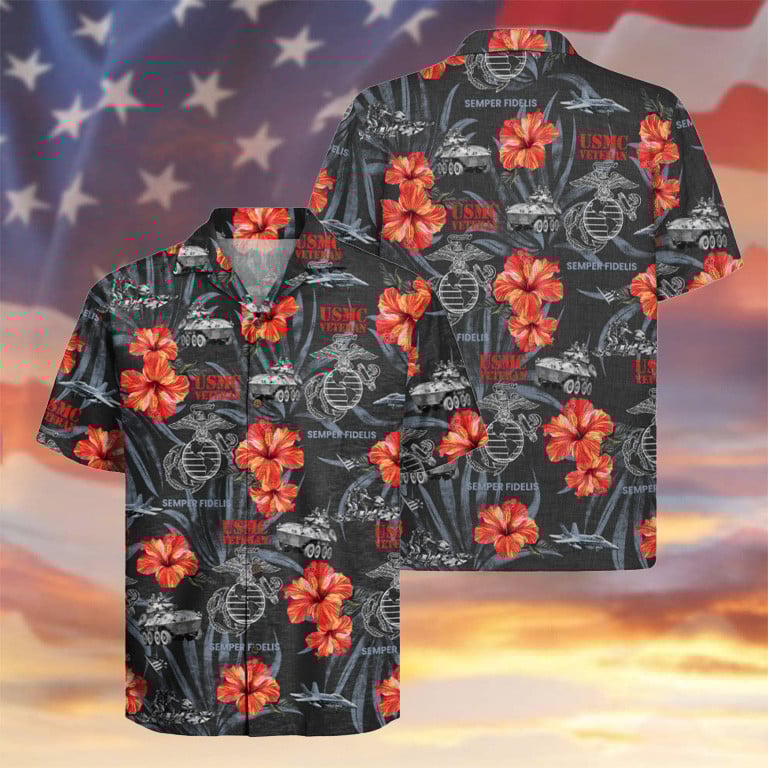 USMC Veteran Semper Fidelis Hawaiian Shirt 250 Years Tropical Apparel Gifts For Marine