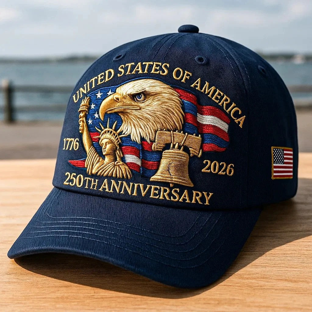 United States 250th Anniversary Hat, Great Gift For Patriotic Americans, Best Seller Patriotic Cap