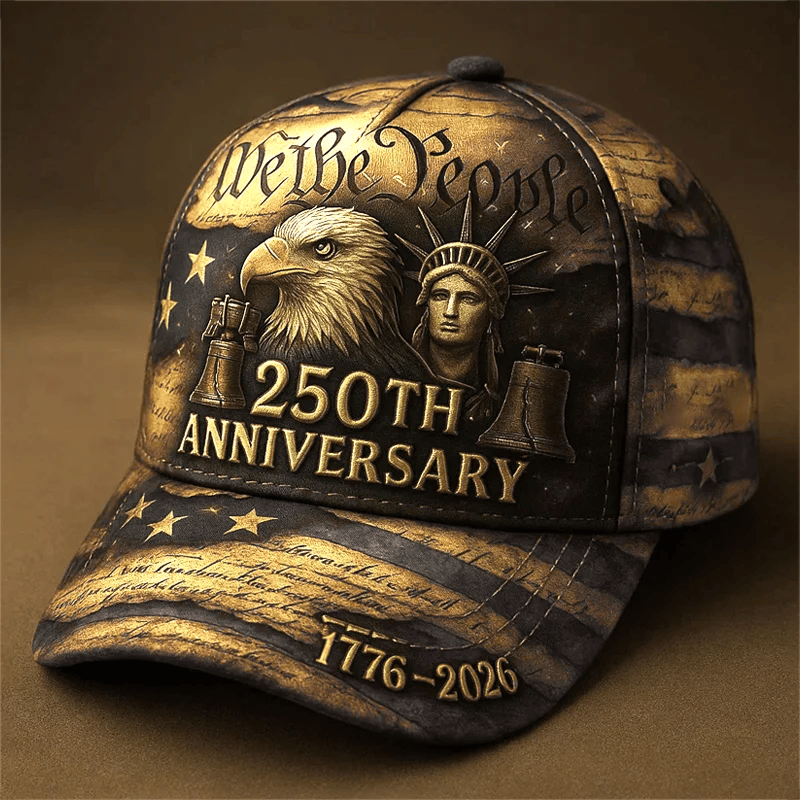 US 250th Anniversary Printed Casual Hat, American Pride Vintage Cap, Unique Patriotic Gift Idea