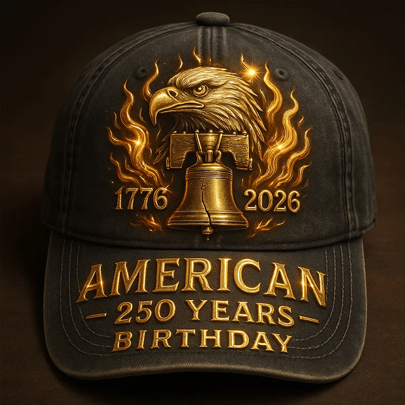 US 250th Anniversary Printed Hat, Ideal Gift for Veterans & Military Fans, Best Seller Patriotic Cap