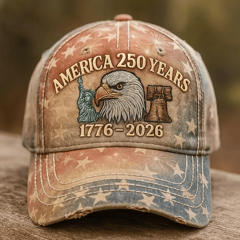 US 250th Anniversary Hat, Statue of Liberty Patriotic Hat, Perfect Hat for Patriotic Americans
