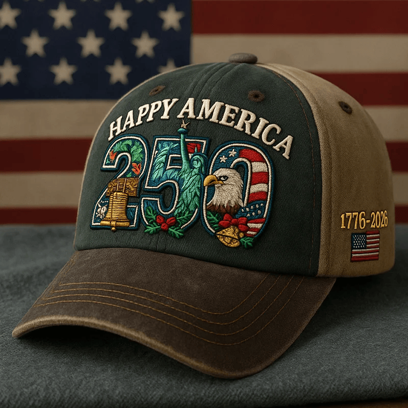 American 250th Anniversary Happy Casual Hat, Statue of Liberty Art Cap, America Lover Gift Idea