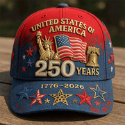US 250th Anniversary Printed Casual Hat, Statue of Liberty Patriotic Hat, Perfect Hat for Patriotic Americans