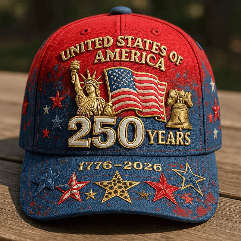 US 250th Anniversary Printed Casual Hat, Statue of Liberty Patriotic Hat, Perfect Hat for Patriotic Americans