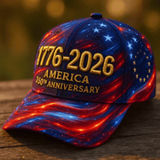 250th Anniversary of the United States Printed Casual Hat, Ideal Gift for Veterans & Military Fans