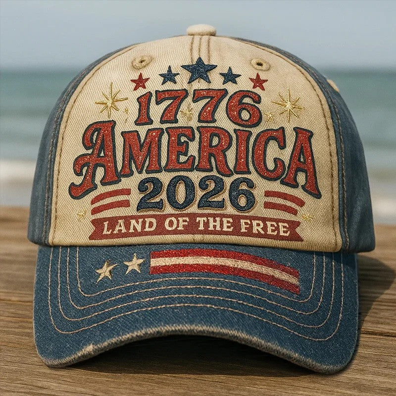 1776 America 2026 Land Of The Free Hat Cute Vintage Star Cap Present For Your Sister