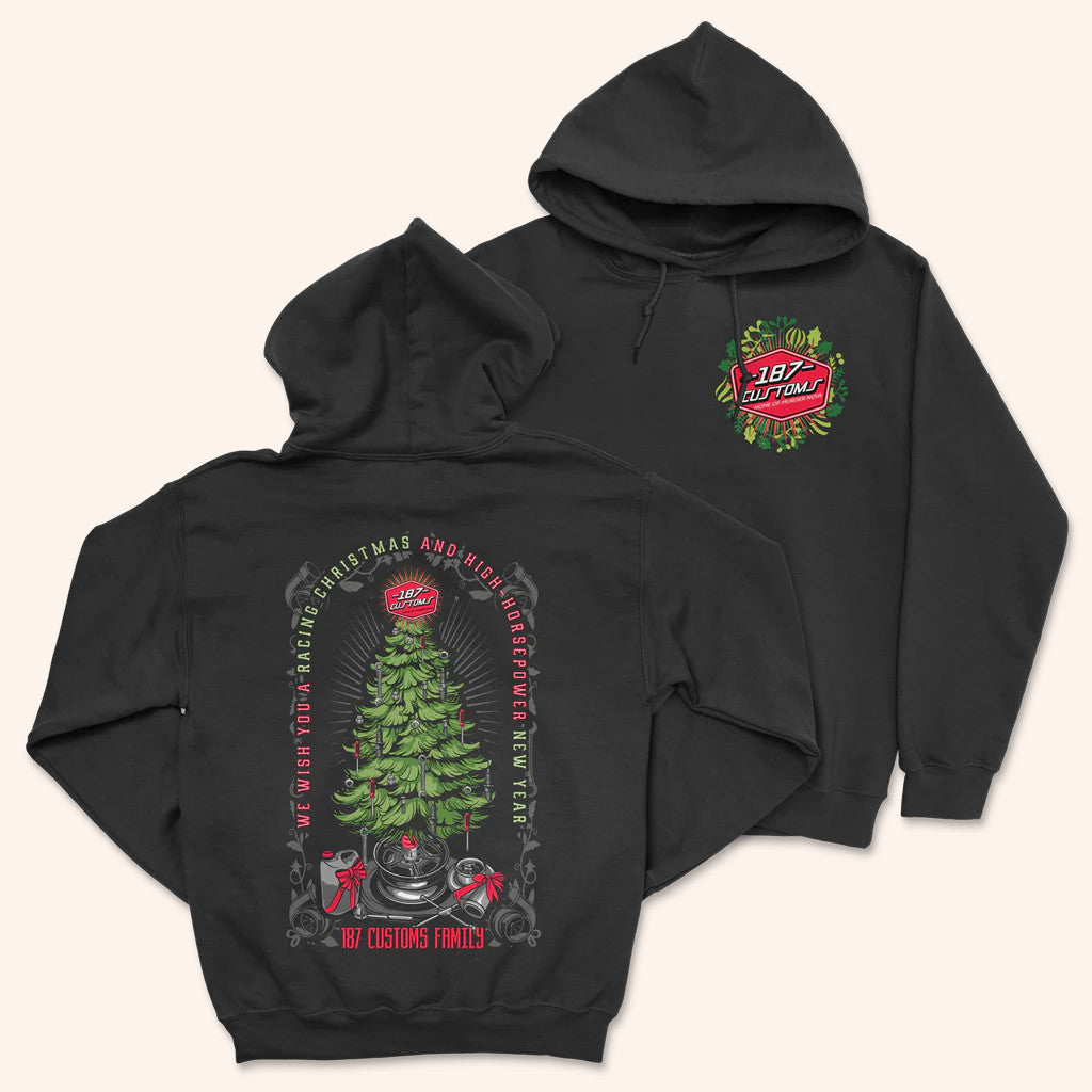 187 Customs Merch We Wish You A Racing Christmas 187 Hoodie Dad Christmas Gifts - Thriftgiftshop