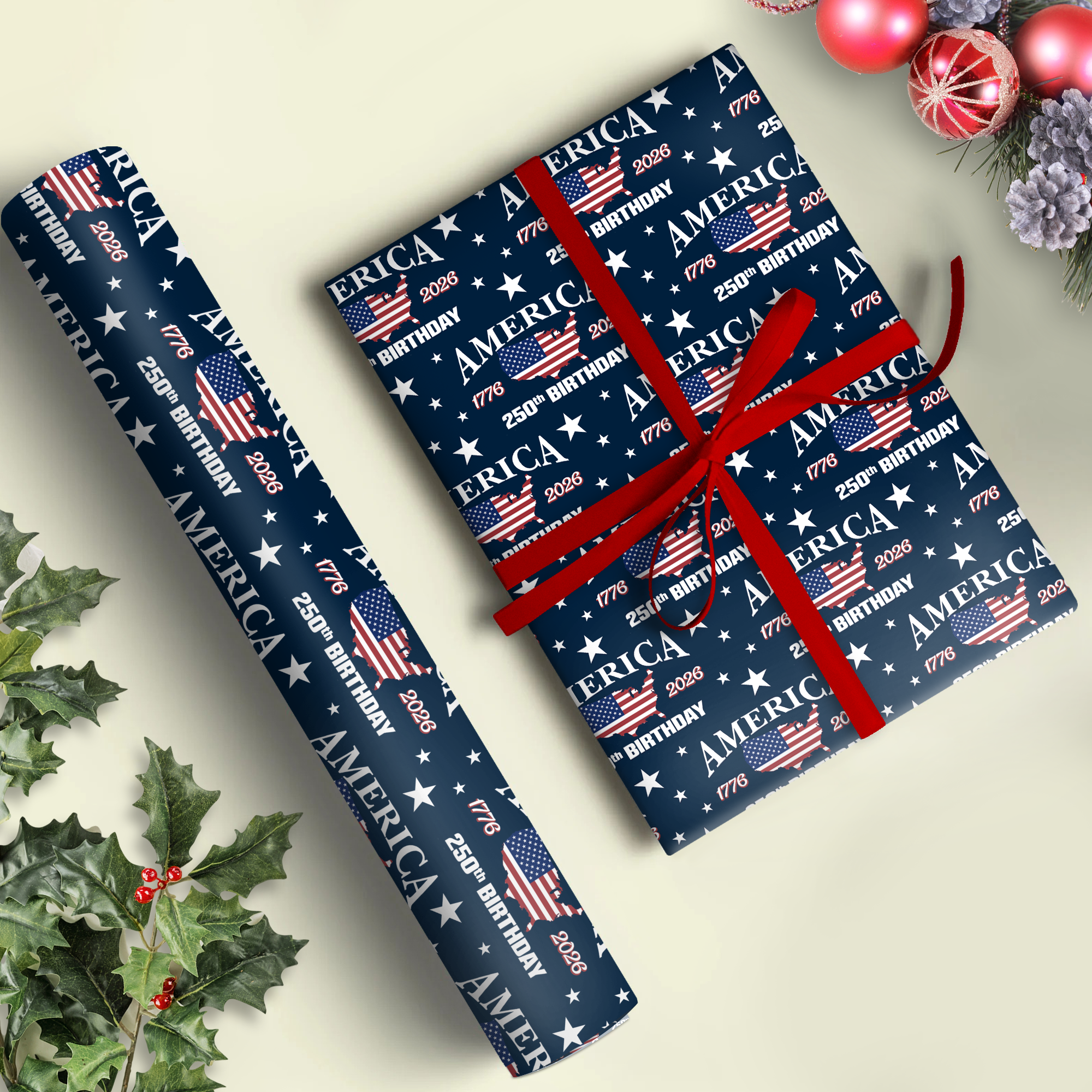 America 250 Birthday 1776-2026 Wrapping Paper HO82 900608