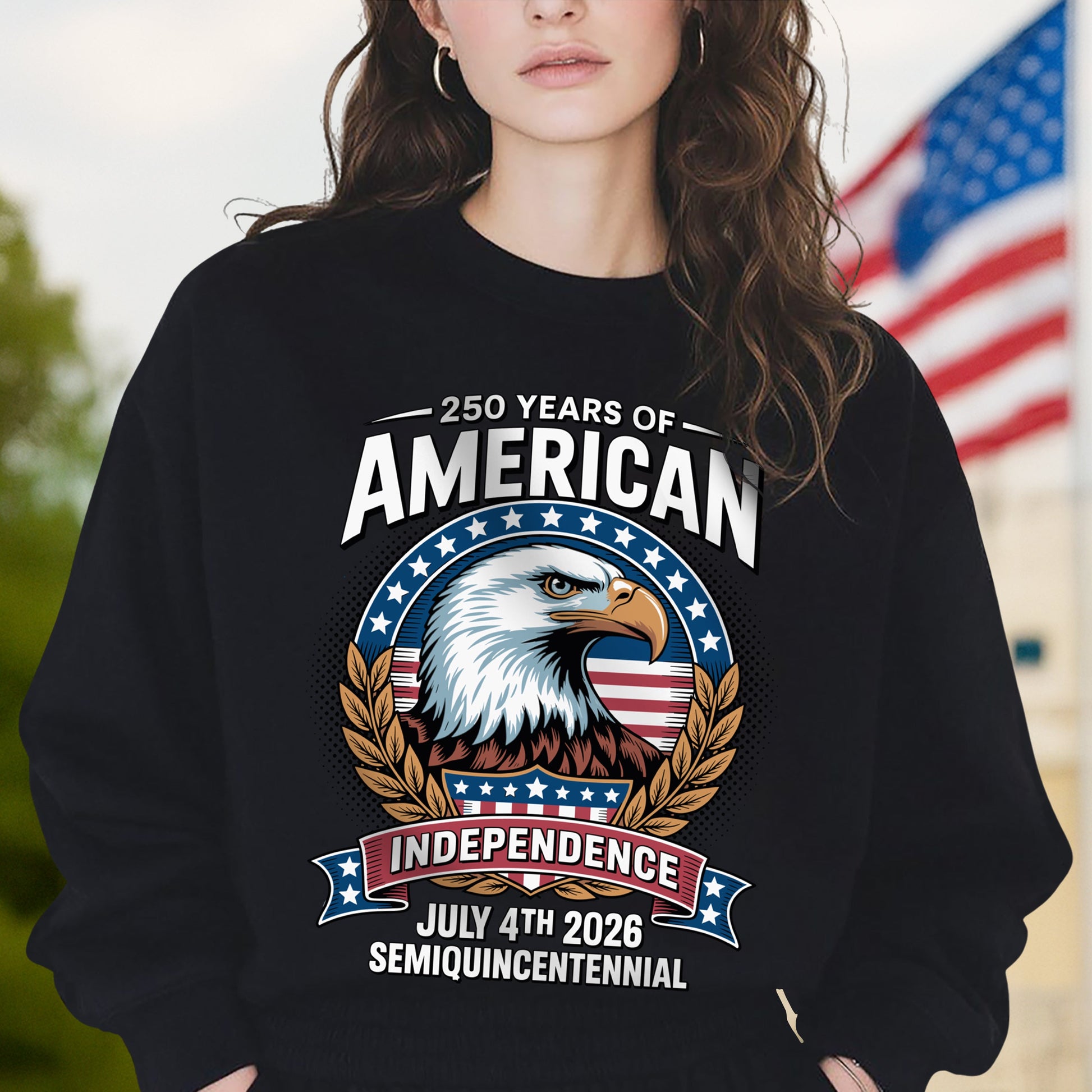 American 250 Years Independence Eagle - July 4th 2026 Dark Shirt LM32 895247
