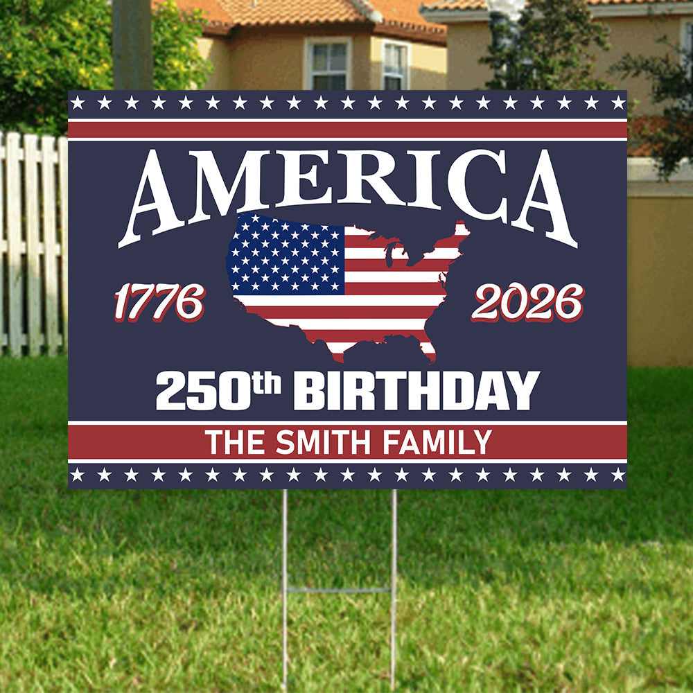 America 250 Birthday 1776-2026 Garden Yard Sign HO82 894602
