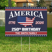 America 250 Birthday 1776-2026 Garden Yard Sign HO82 894602