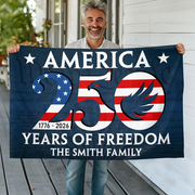 Personalized Family Name America 250 Years of Freedom Banner House Flag HA75 898800