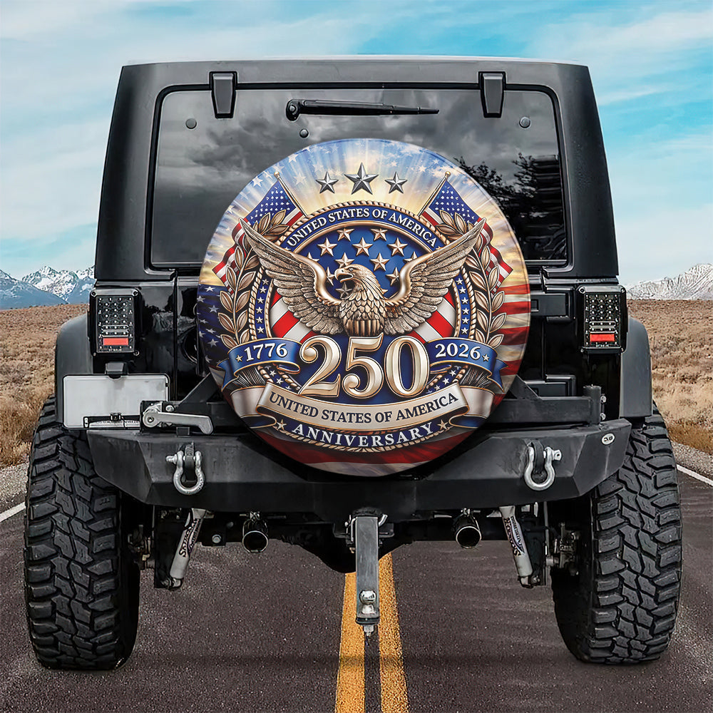 USA 250th Anniversary, 1776-2026 America 250 Emblem Semiquincentennial Tire Cover HO82 901024