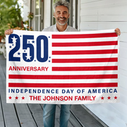 Personalized Family Name 250 Anniversary Independence Day of America Banner House Flag HA75 898798