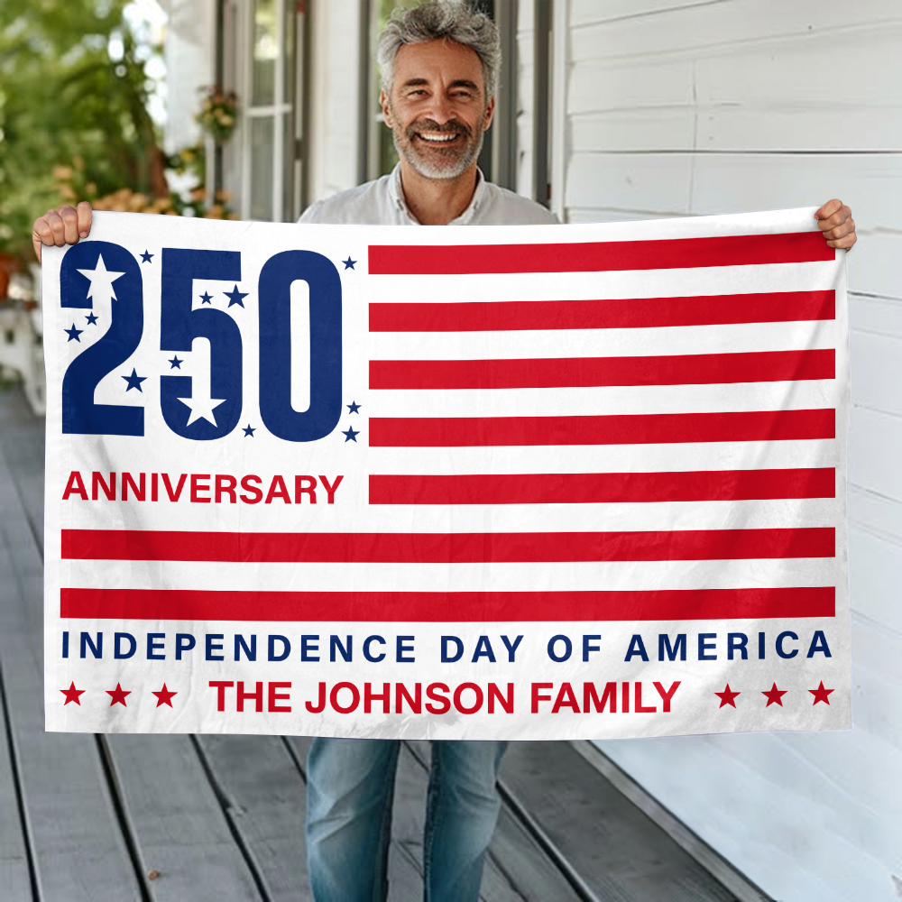 Personalized Family Name 250 Anniversary Independence Day of America Banner House Flag HA75 898798