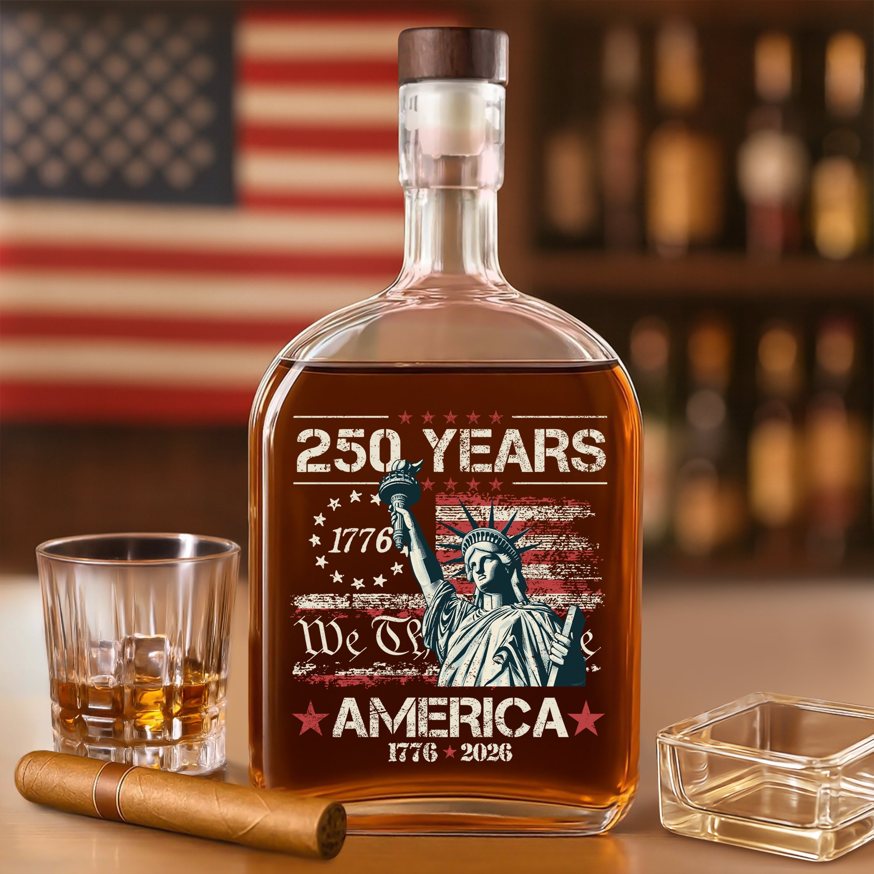 Celebrate Our America 250th Anniversary We The People Whiskey Bottle CH07 896716