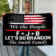 Custom Family Name We The People 1776 Let's Go Brandon Double-Sided Flag HO82 900350
