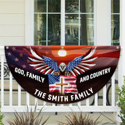 Custom Family Name God Family And Country America Non-Pleated Fan Flag TH10 896437