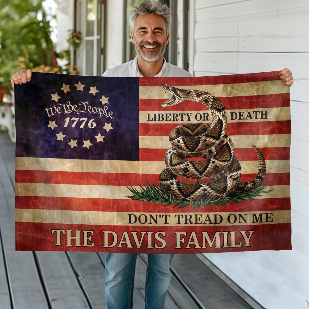 USA American Gadsden Rattlesnake Don't Tread On Me Double-Sided Flag HO82 900352