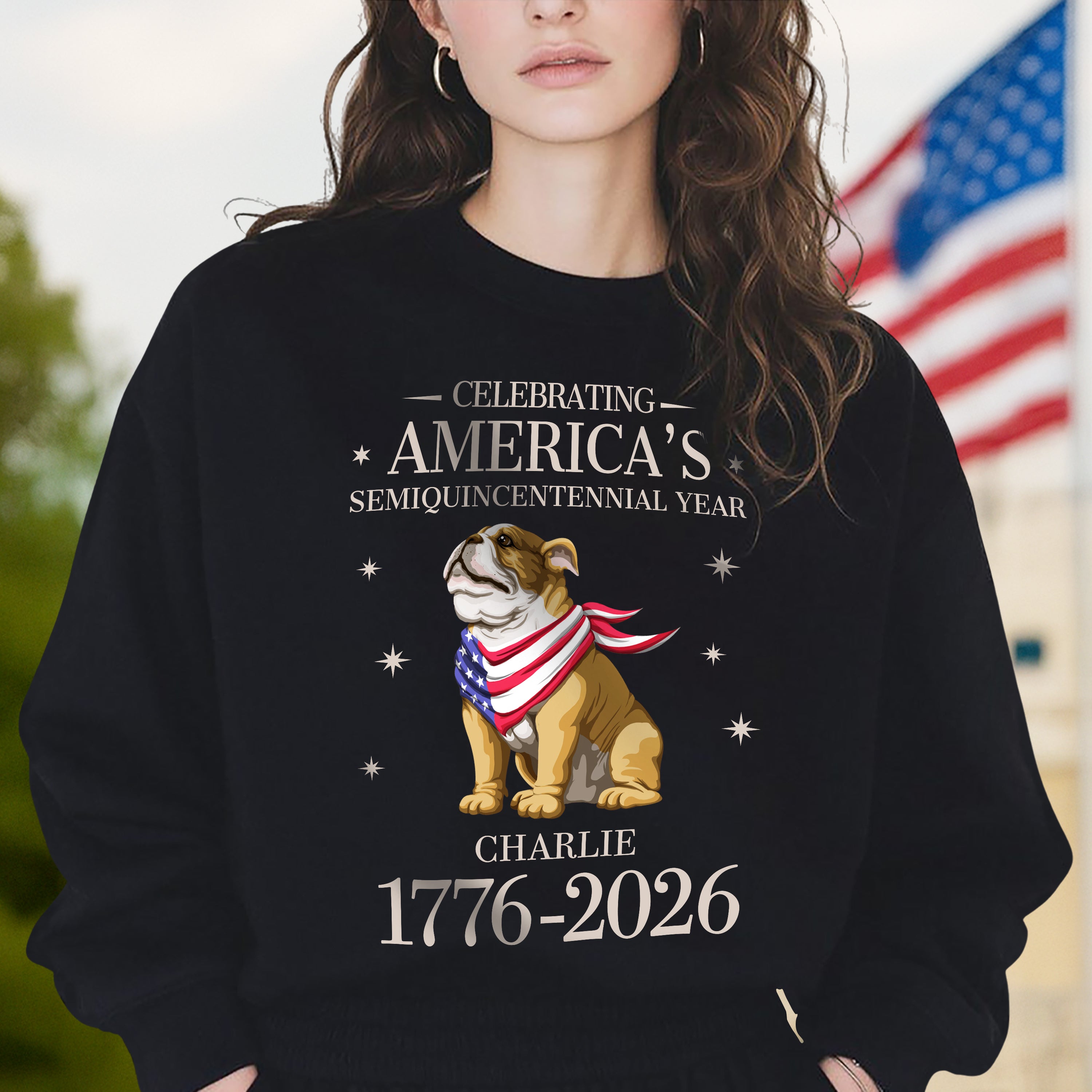 Custom Dog Celebrating America's Semiquincentennial Year Dark Shirt LM32 895165