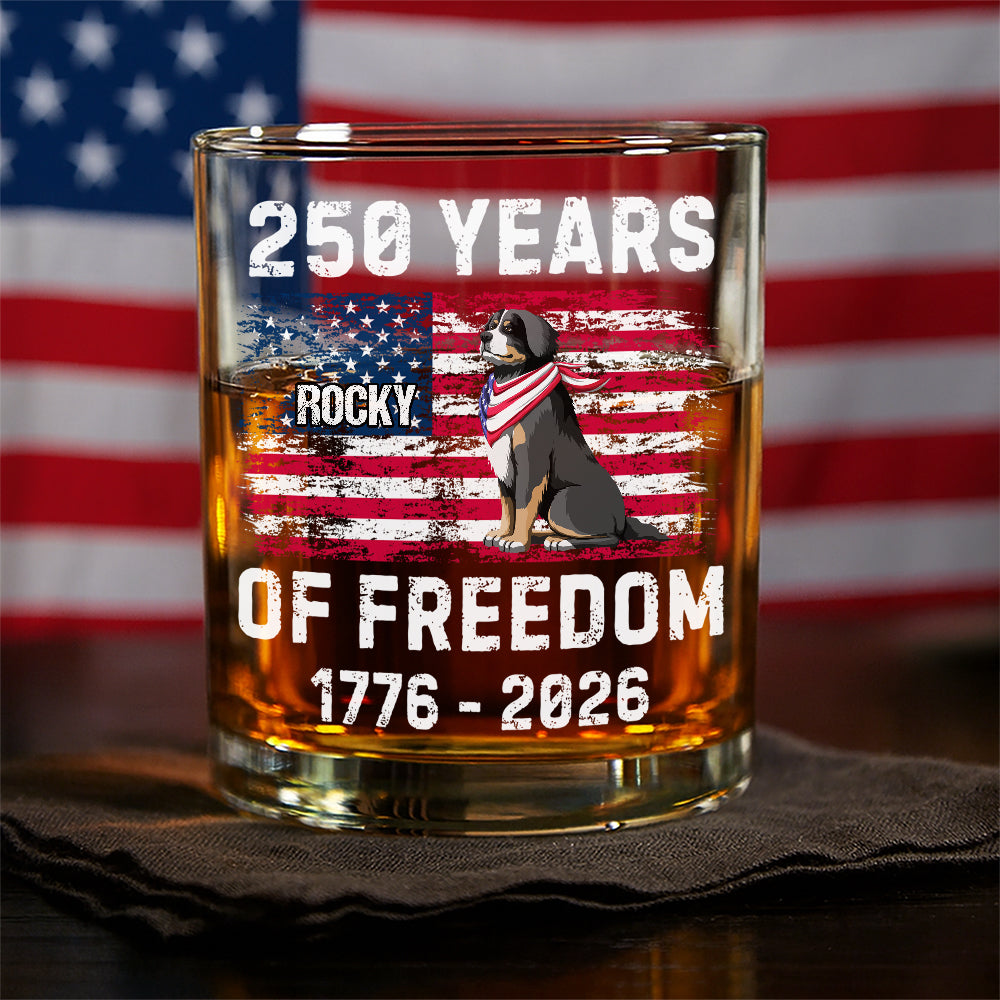 Custom Dog America 250 of Freedom Whiskey Glass For Dog Lovers LM32 895319