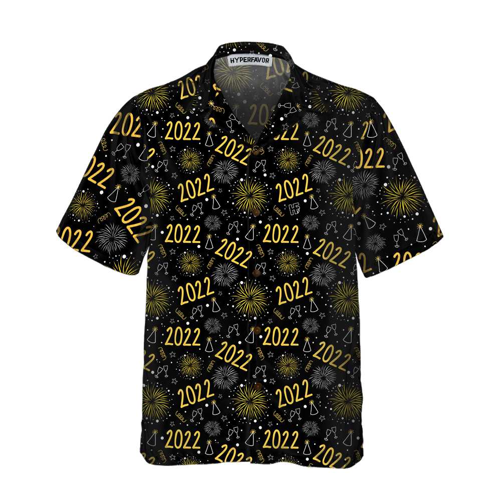 2022 New Year Golden Firework Hawaiian Shirt, Happy New Year Shirt For Men And Women- Perfect Gift For Fishing Lovers, Friends, Husband, Boyfriend, Family