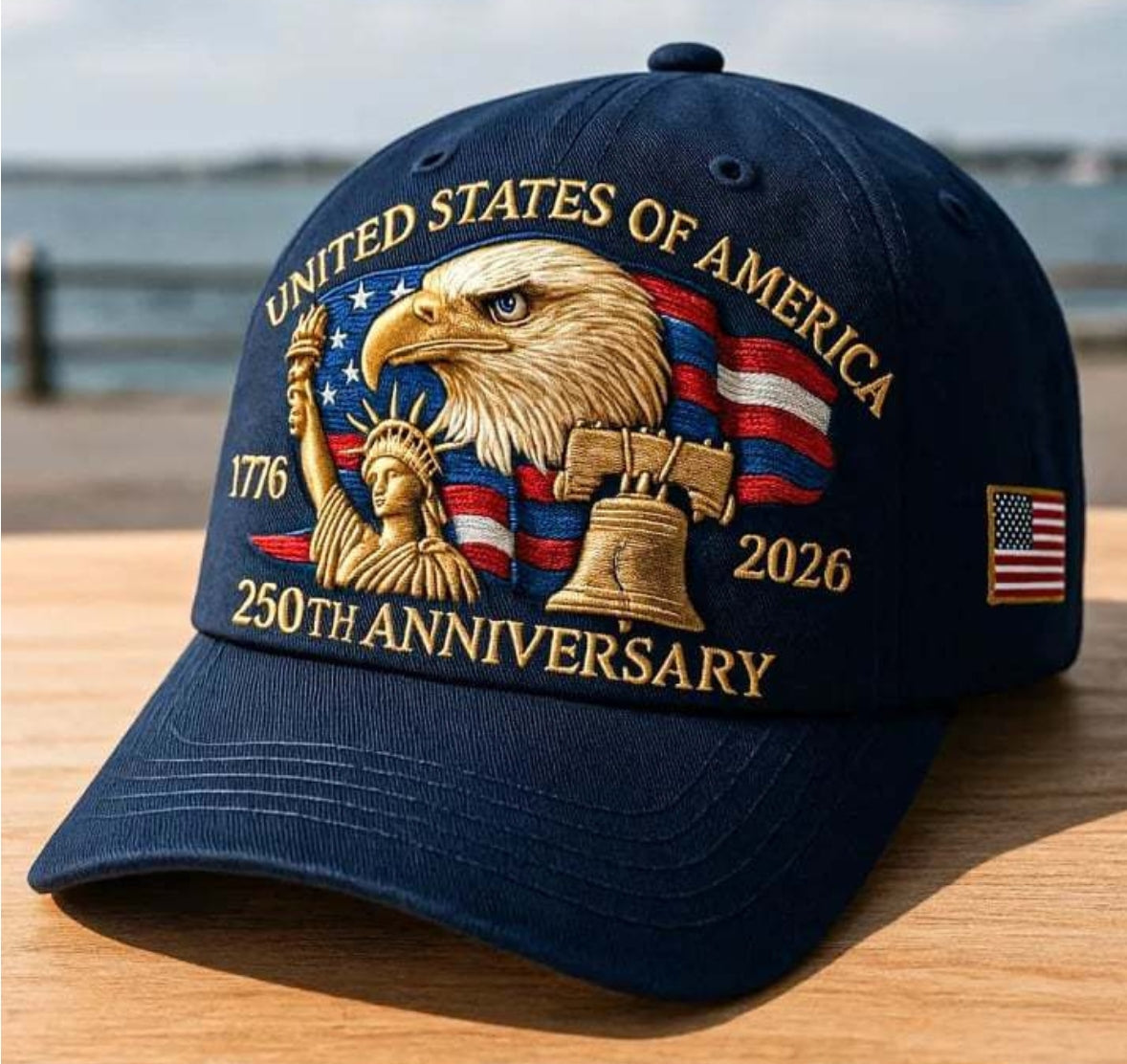 Bald Eagle United States Of American 250th Anniversary Embroidered Cap Gift for My Wife
