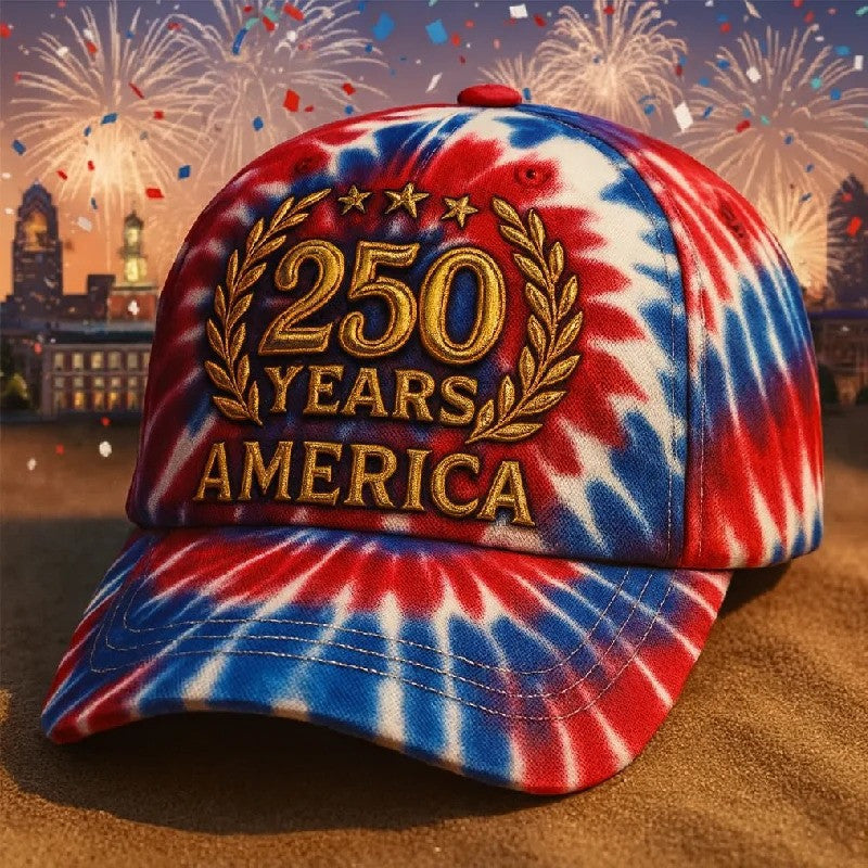 250 Years America Hat Colorful Baseball Cap Merch Gift For Patriotic Veteran Family