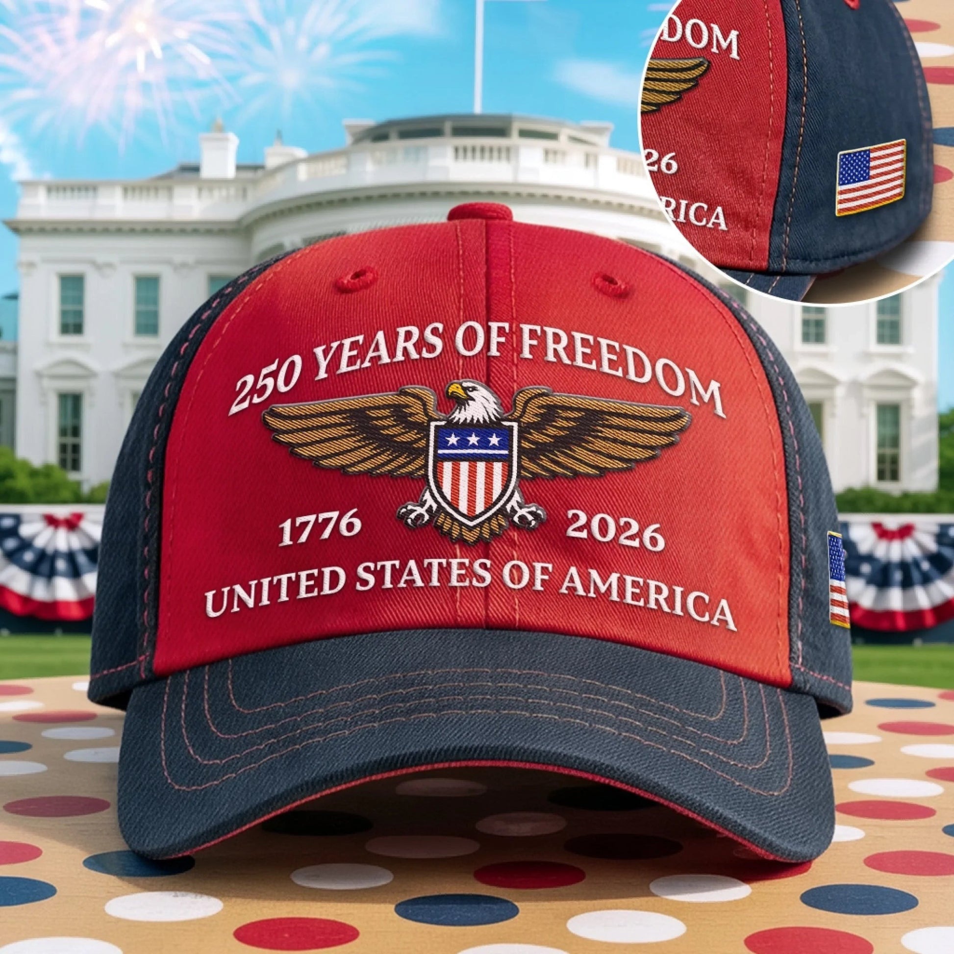 250 Years Of Freedom Hat Eagle USA Flag 1776 2026 United States Of America Patriotic Gifts