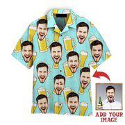 Custom Face Its Beer Day Custom Hawaiian Shirt, Personalized Hawaiian Shirts, Custom Photo Hawaiian Shirt