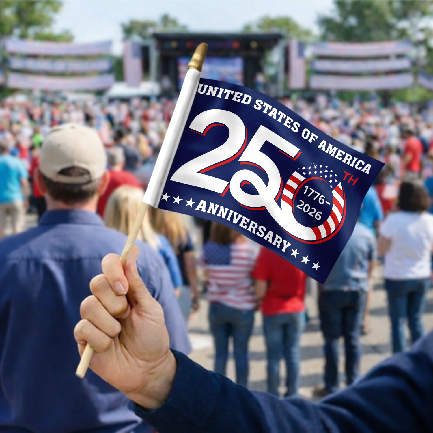 United States Of America 250th Anniversary Handheld Flag HA75 898900