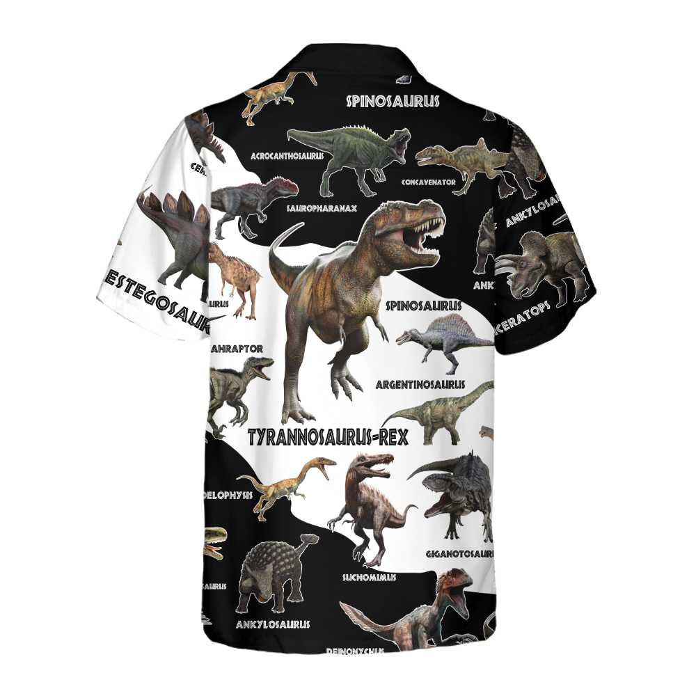 3D Funny Dinosaur Hawaiian Shirt, Cool Printed Dino Aloha Shirt For Adults Men And Women - Perfect Gift For Dinosaur Lovers, Friends, Husband, Boyfriend, Family