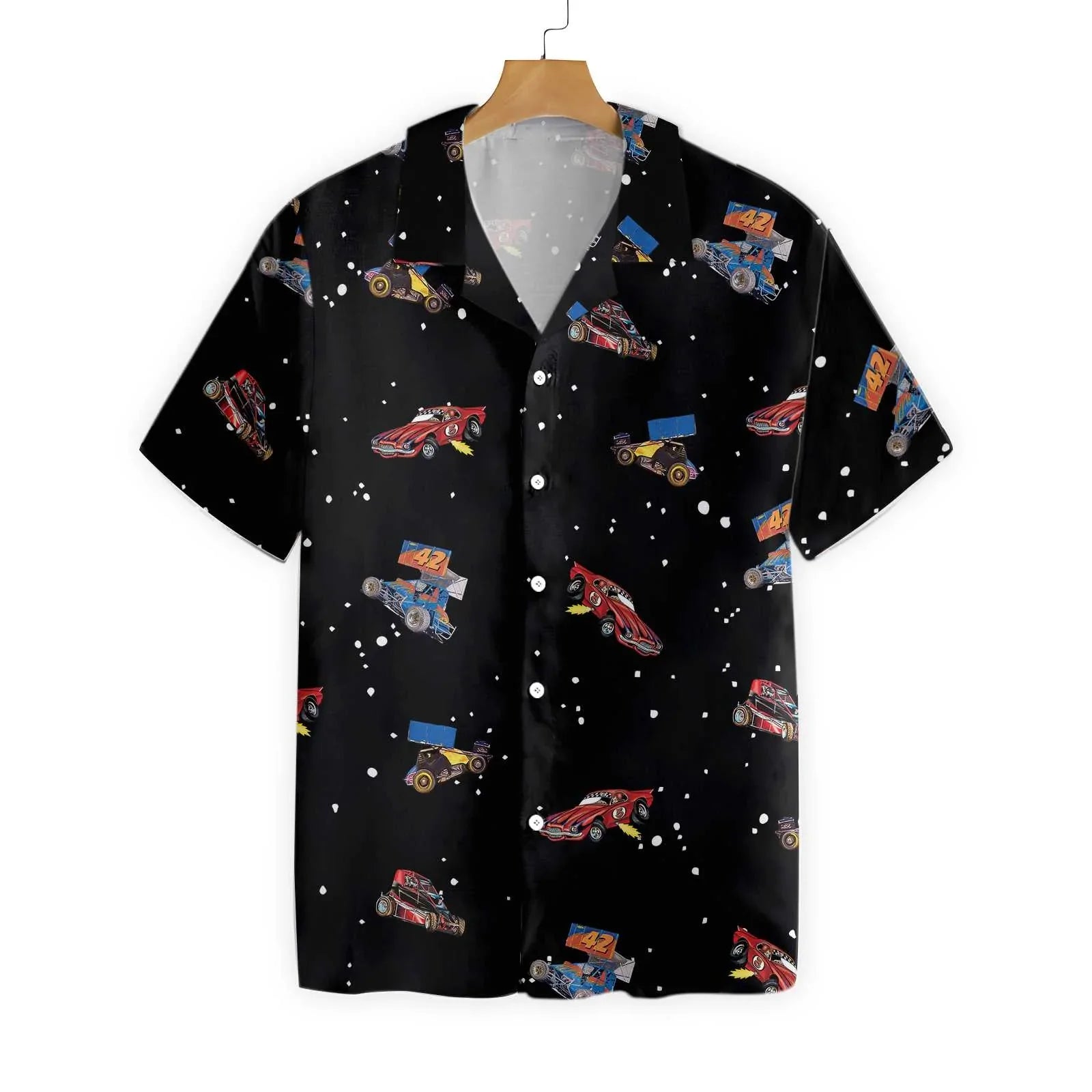 3D Dirt Track Racing Hawaiian Shirt, Cool Printed Car Racing Aloha Shirt For Men And Women - Perfect Gift For Racing Lovers, Friends, Husband, Boyfriend, Family