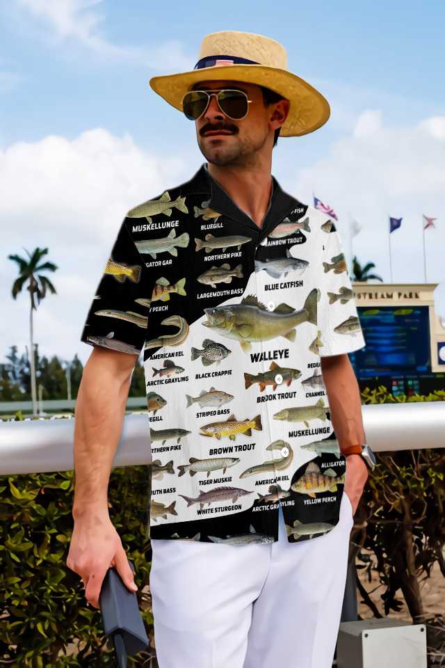 3D Freshwater Fish Types Hawaiian Shirt, Fishing Aloha Shirt For Men And Women - Perfect Gift For Fishing Lovers, Friends, Husband, Boyfriend, Family