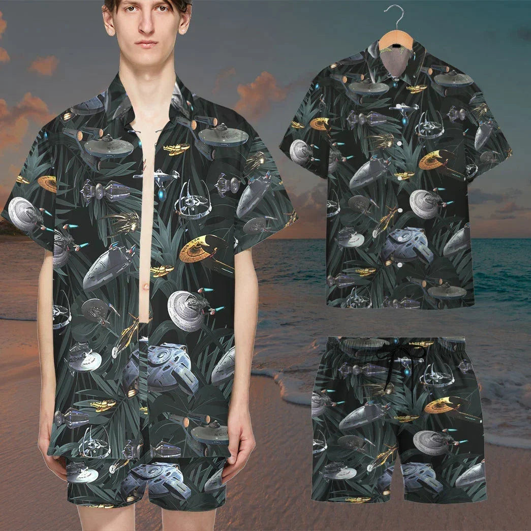 Star Trek Space Ships Hawaiian Shirt - Summer Gifts For Men, Women